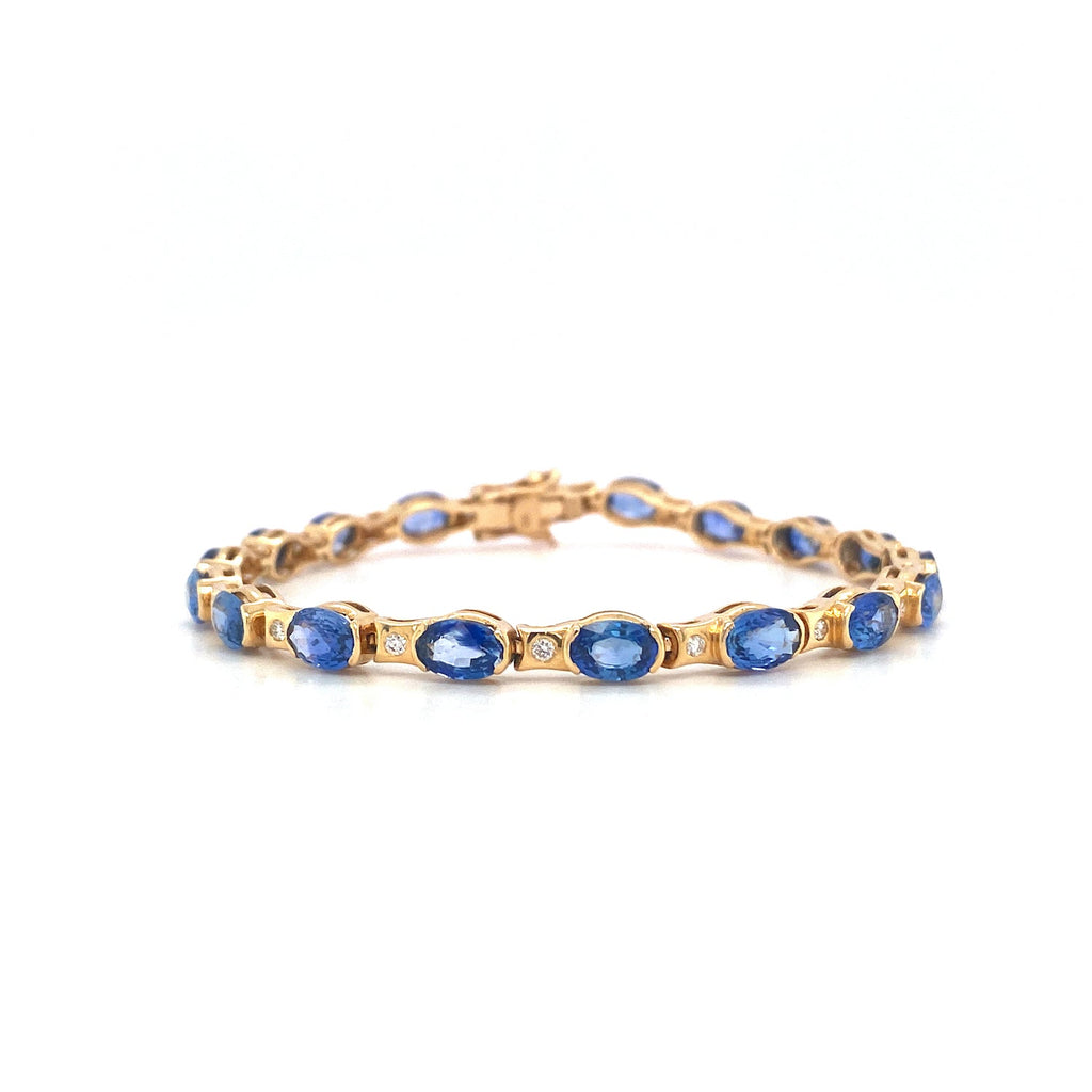 Sapphire and Diamond Bracelet in 14K Yellow Gold - KGD 41173