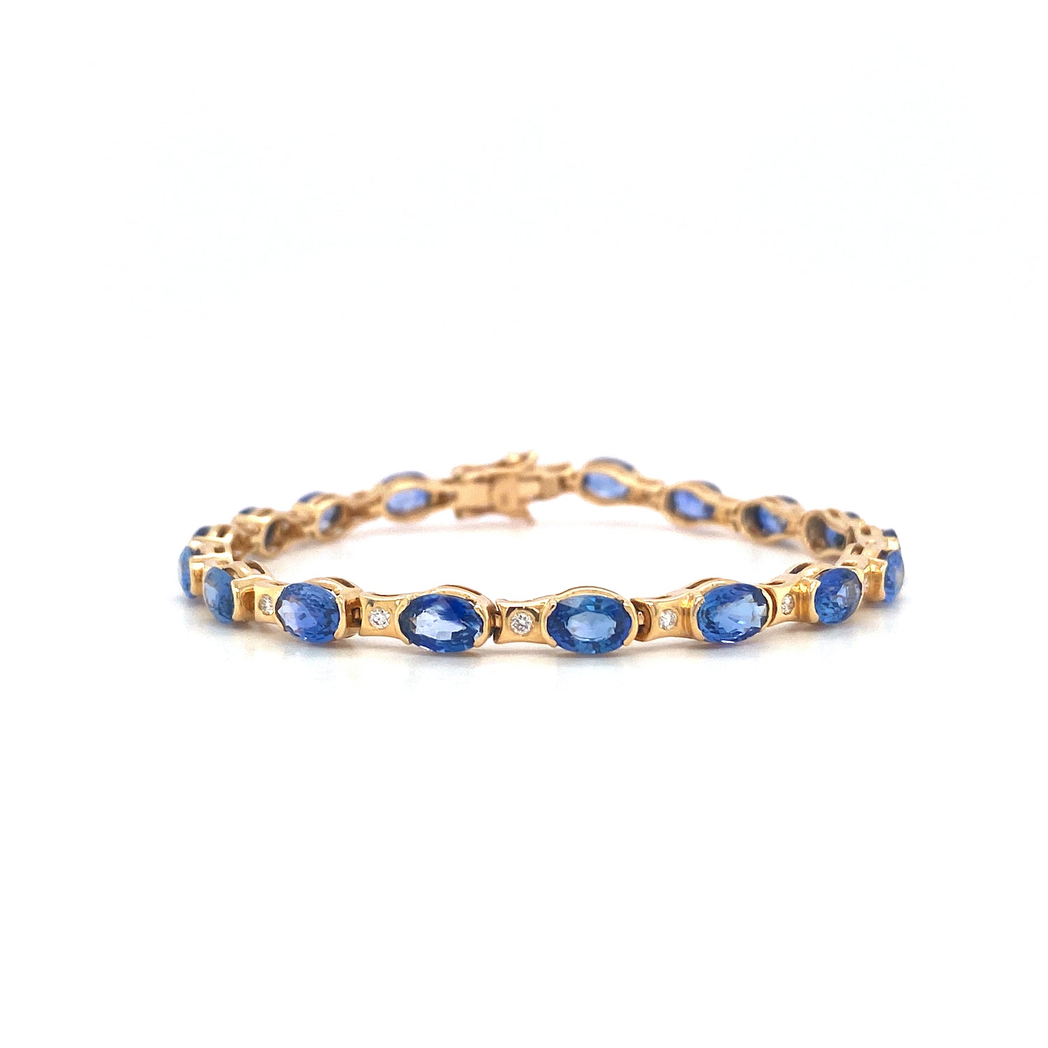 Sapphire and Diamond Bracelet in 14K Yellow Gold - KGD 41173