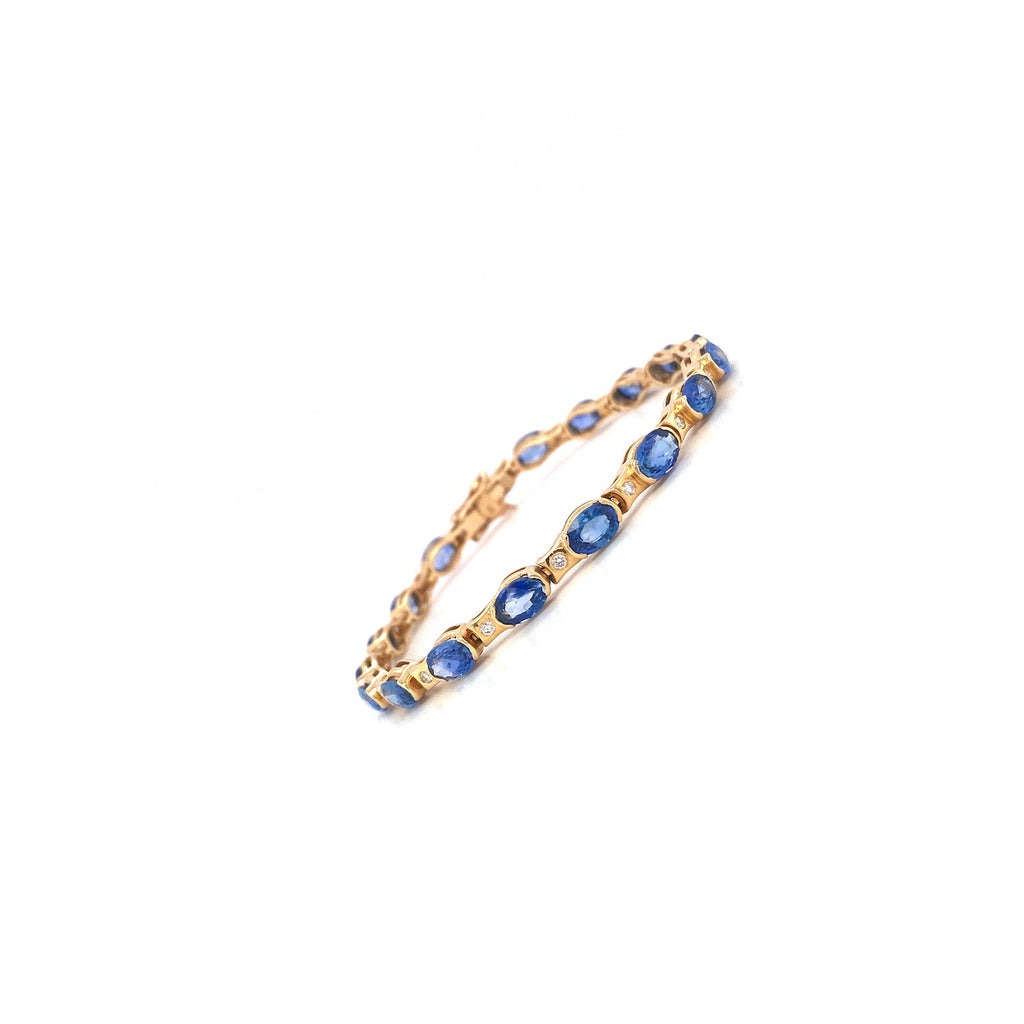 Sapphire and Diamond Bracelet in 14K Yellow Gold - KGD 41173