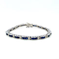 Sapphire and Diamond Bracelet in 14K White Gold - KGD 41519