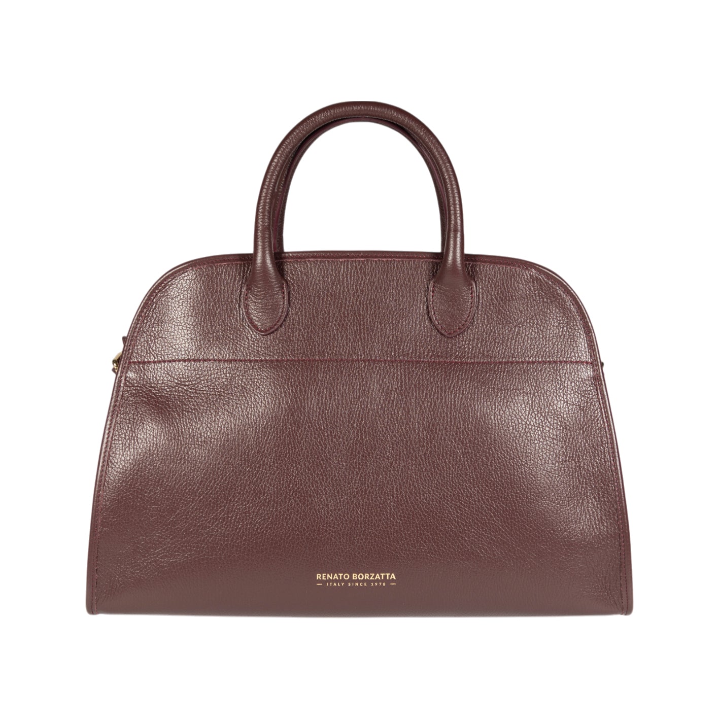 RB1032X | Women's Hand Bag FRIDA in Genuine Leather Made in Italy. Shiny Gold metal hardware - Bordeaux color - Dimensions: cm 43 x 29 x 24 + 12 (Light handles)