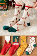 4 Pair Unisex Christmas Socks Soft Comfortable Festive Style